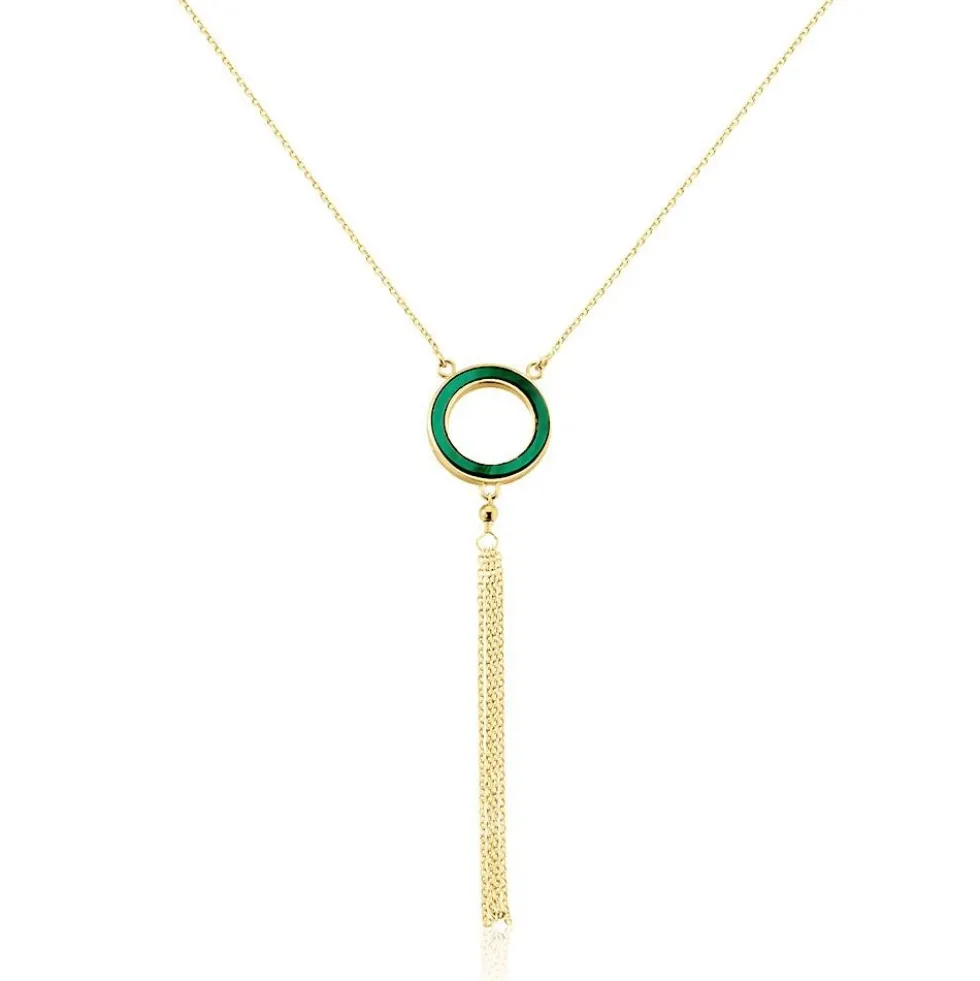Collier L'incessante Or Jaune Malachite