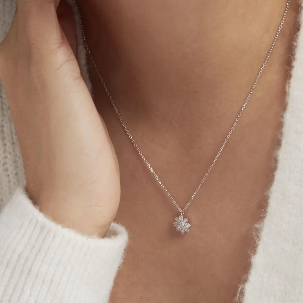 Collier Lorraine Argent Blanc Oxyde De Zirconium