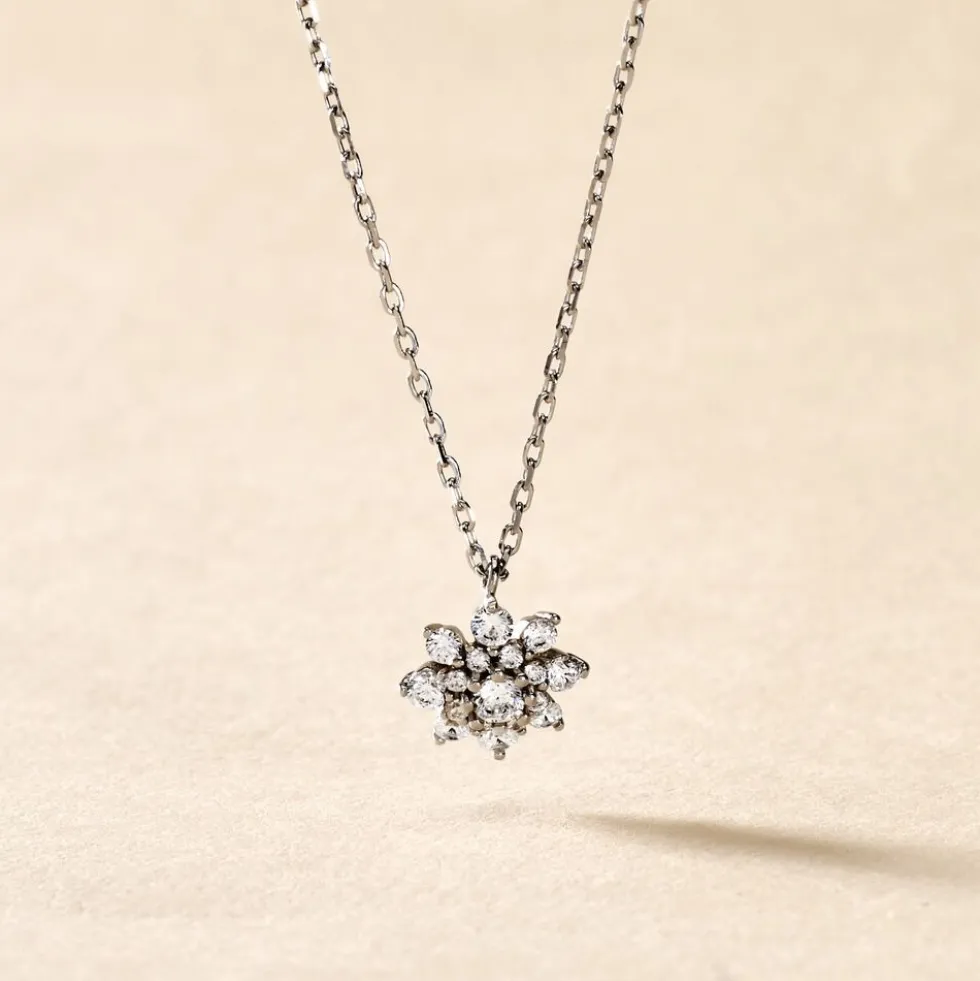 Collier Lorraine Argent Blanc Oxyde De Zirconium