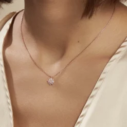 Collier Lorraine Argent Rose Oxyde De Zirconium