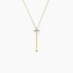 Collier Lumiere Or Jaune Oxyde De Zirconium