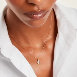 Collier Luminea Or Jaune Nacre Oxyde De Zirconium
