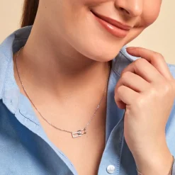 Collier Lysis Argent Blanc Oxyde De Zirconium