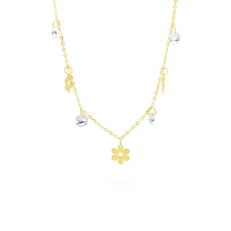 Collier Marganita Or Jaune Oxyde De Zirconium
