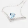 Collier Marlene Or Blanc Topaze Et Oxyde De Zirconium