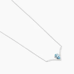 Collier Marlene Or Blanc Topaze Et Oxyde De Zirconium