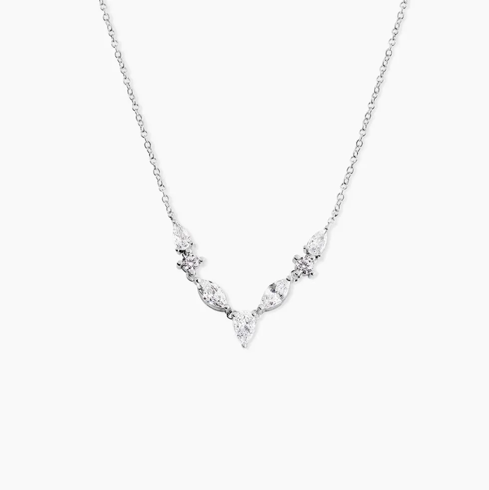Collier Mascaret Argent Blanc Oxyde De Zirconium