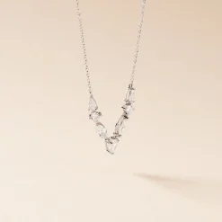 Collier Mascaret Argent Blanc Oxyde De Zirconium