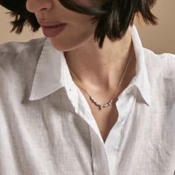 Collier Mascaret Argent Blanc Oxyde De Zirconium