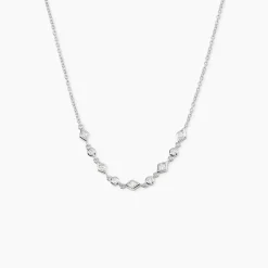 Collier Mascaret Argent Blanc Oxyde De Zirconium