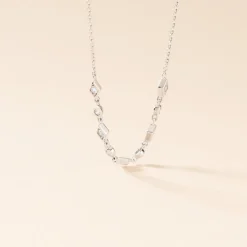 Collier Mascaret Argent Blanc Oxyde De Zirconium