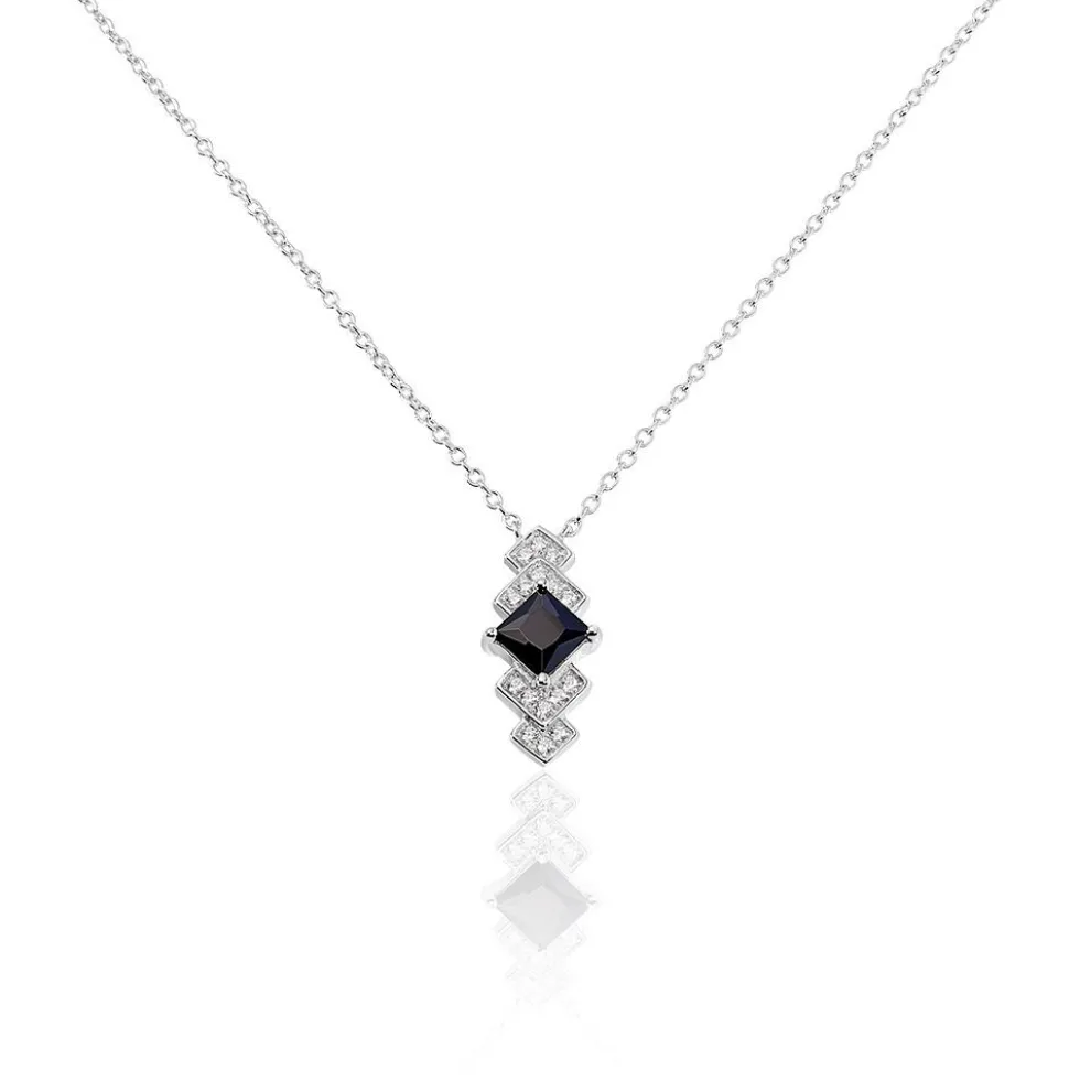 Collier Maymana Argent Blanc Oxyde De Zirconium