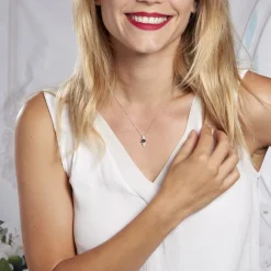 Collier Maymana Argent Blanc Oxyde De Zirconium