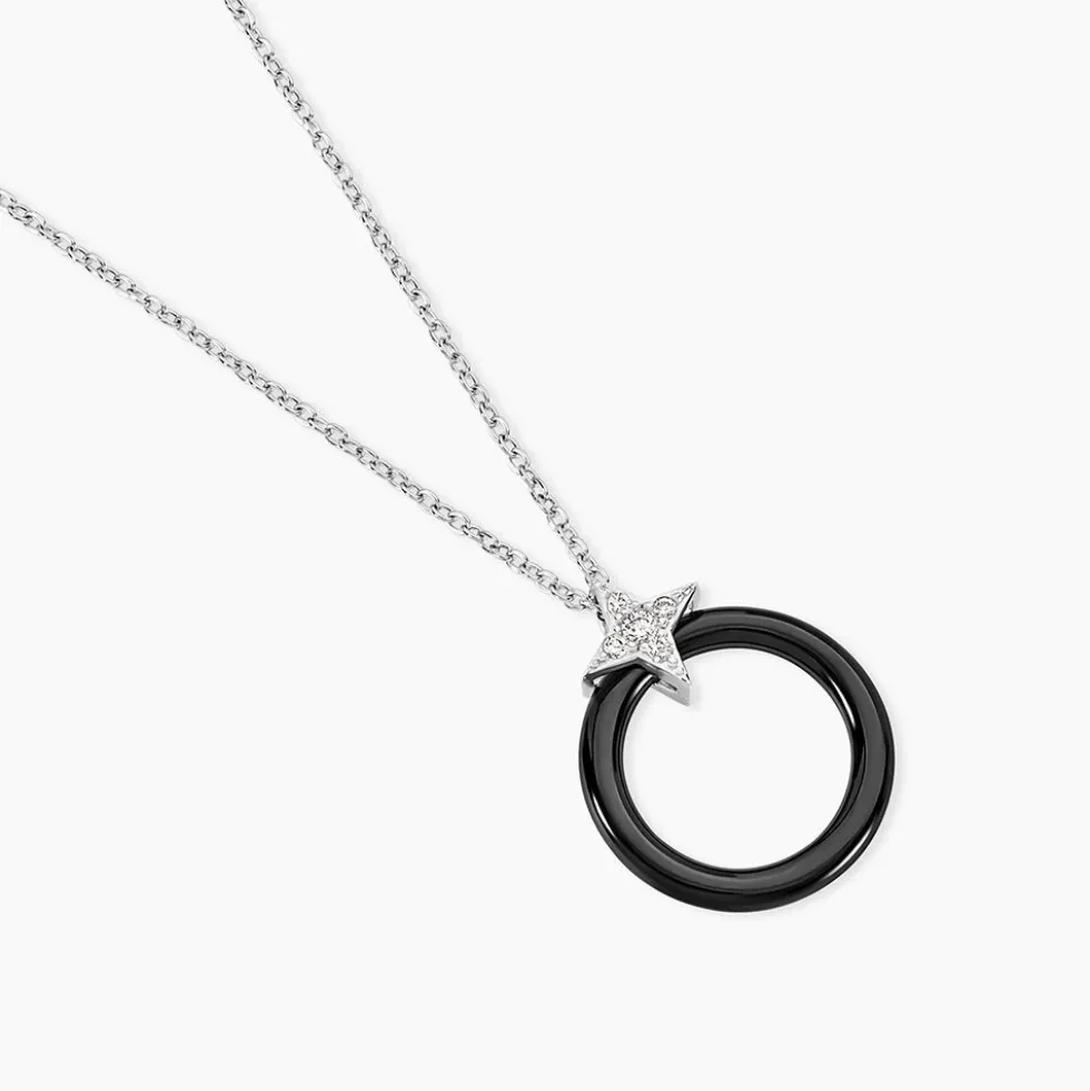 Collier Merelle Argent Blanc Céramique Oxyde De Zirconium