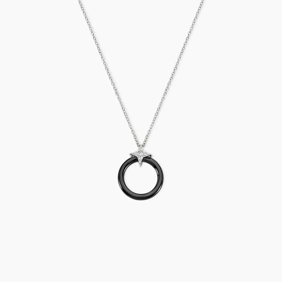 Collier Merelle Argent Blanc Céramique Oxyde De Zirconium