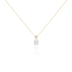 Collier Micheline Or Bicolore Oxyde De Zirconium