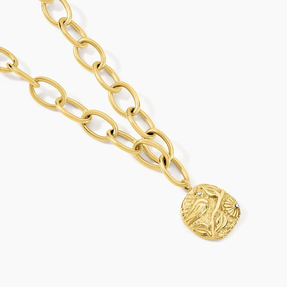Collier Milina Acier Jaune Cristal