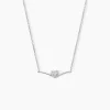 Collier Miline Argent Blanc Oxyde De Zirconium