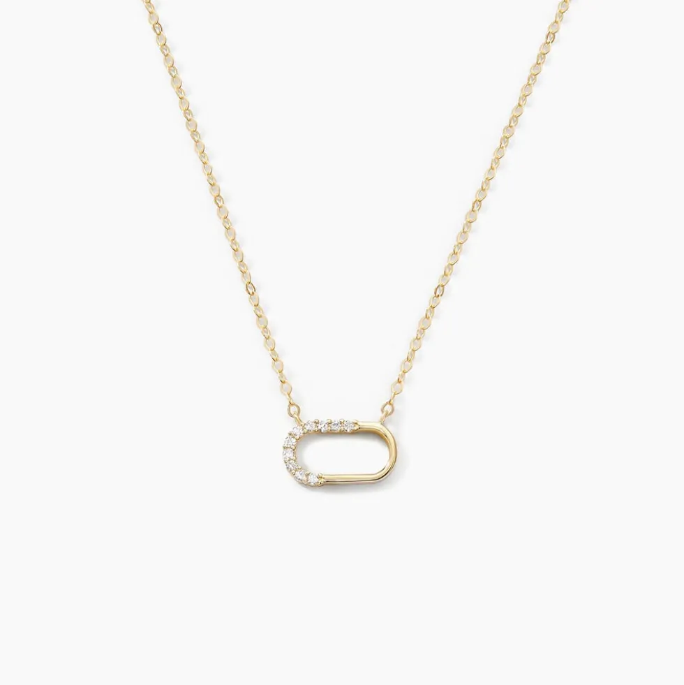Collier Minimalist Chic Or Jaune Oxyde De Zirconium