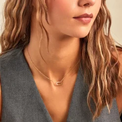 Collier Minimalist Chic Or Jaune Oxyde De Zirconium