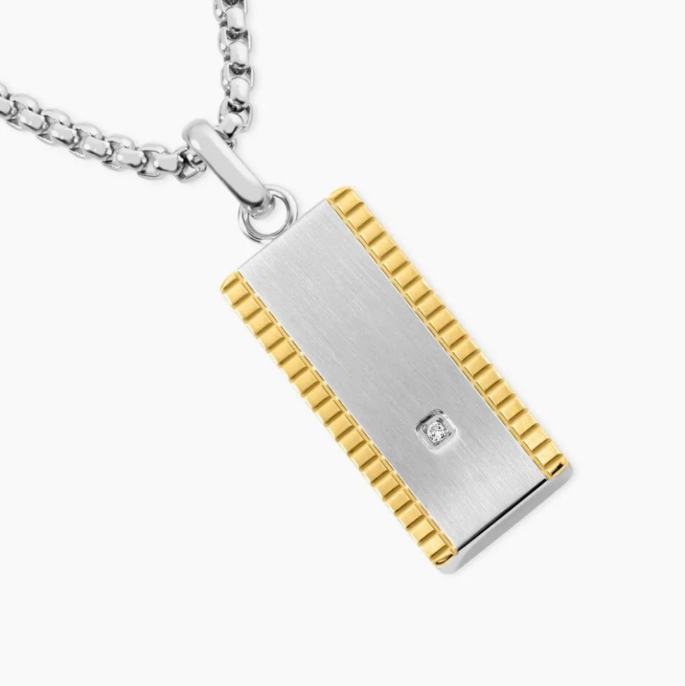 Collier Métal Acier Diamant Synthétique