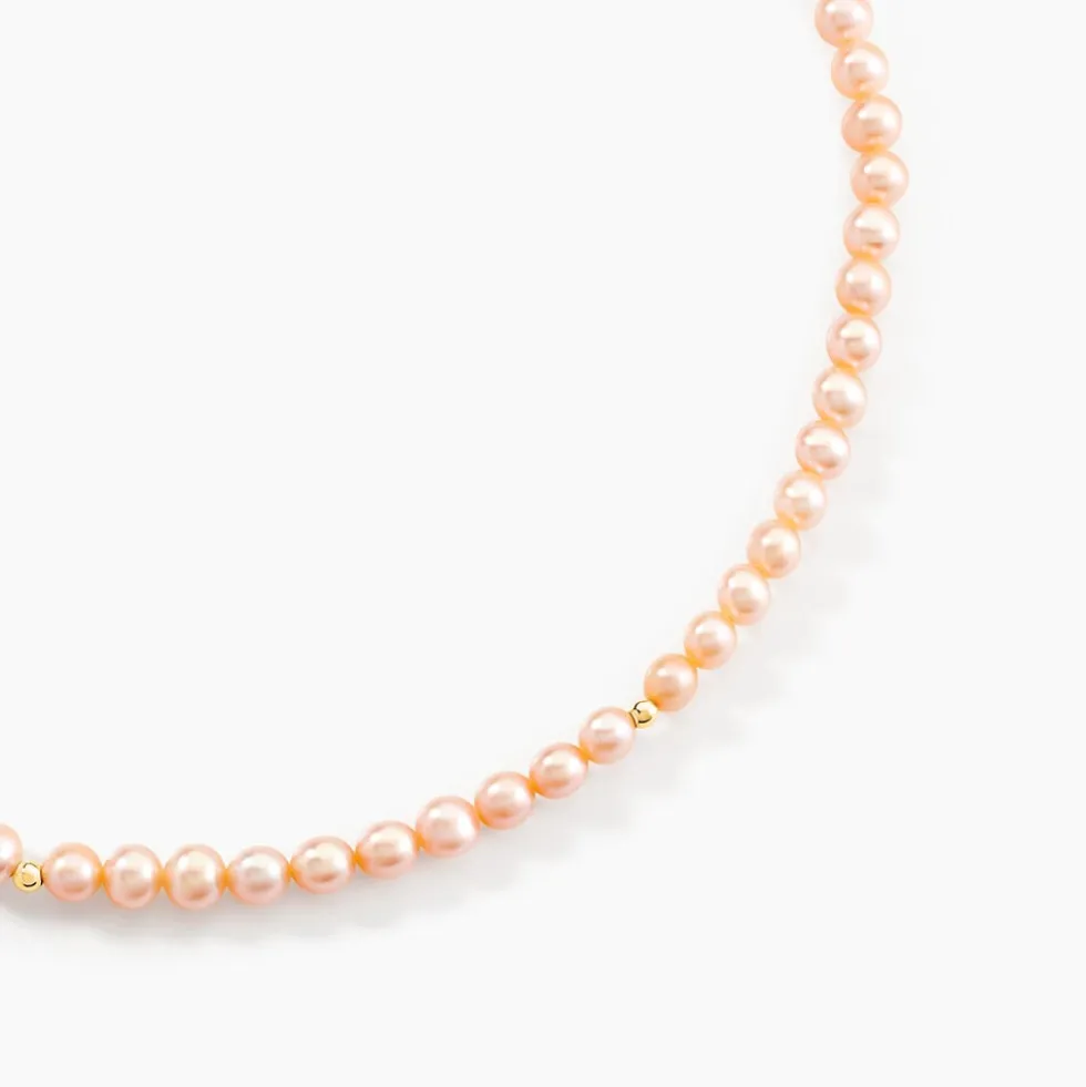 Collier Multicolore Or Jaune Perle De Culture