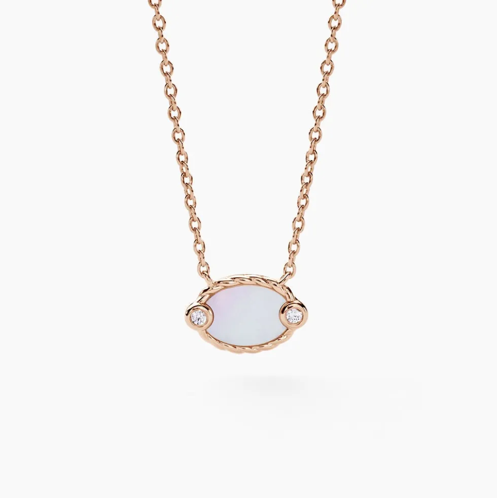 Collier Muse Argent Rose Nacre Oxyde De Zirconium