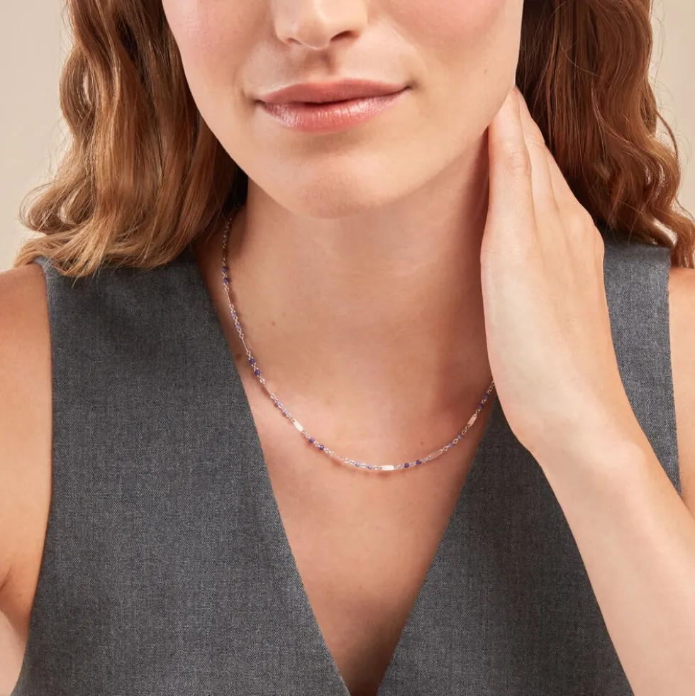 Collier Myliane Argent Blanc