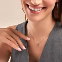 Collier Nahara Argent Blanc Oxyde De Zirconium