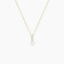 Collier Nahima Or Jaune Perle De Culture Oxyde De Zirconium