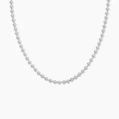 Collier Nateo Boules Argent Blanc