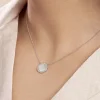 Collier Nawala Argent Blanc Oxyde De Zirconium Et Nacre