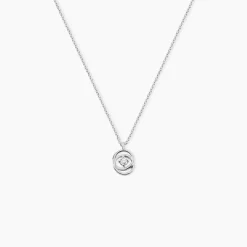 Collier Nid D'amour Or Blanc Diamant