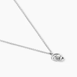 Collier Nid D'amour Or Blanc Diamant