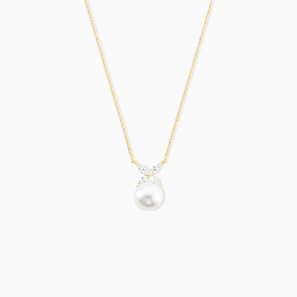 Collier Norah Or Jaune Perle De Culture Et Oxyde De Zirconium