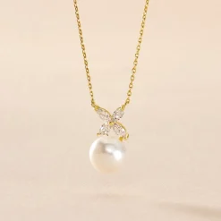 Collier Norah Or Jaune Perle De Culture Et Oxyde De Zirconium