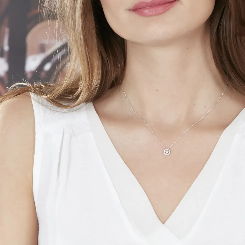 Collier Nour-imen Or Blanc Diamant