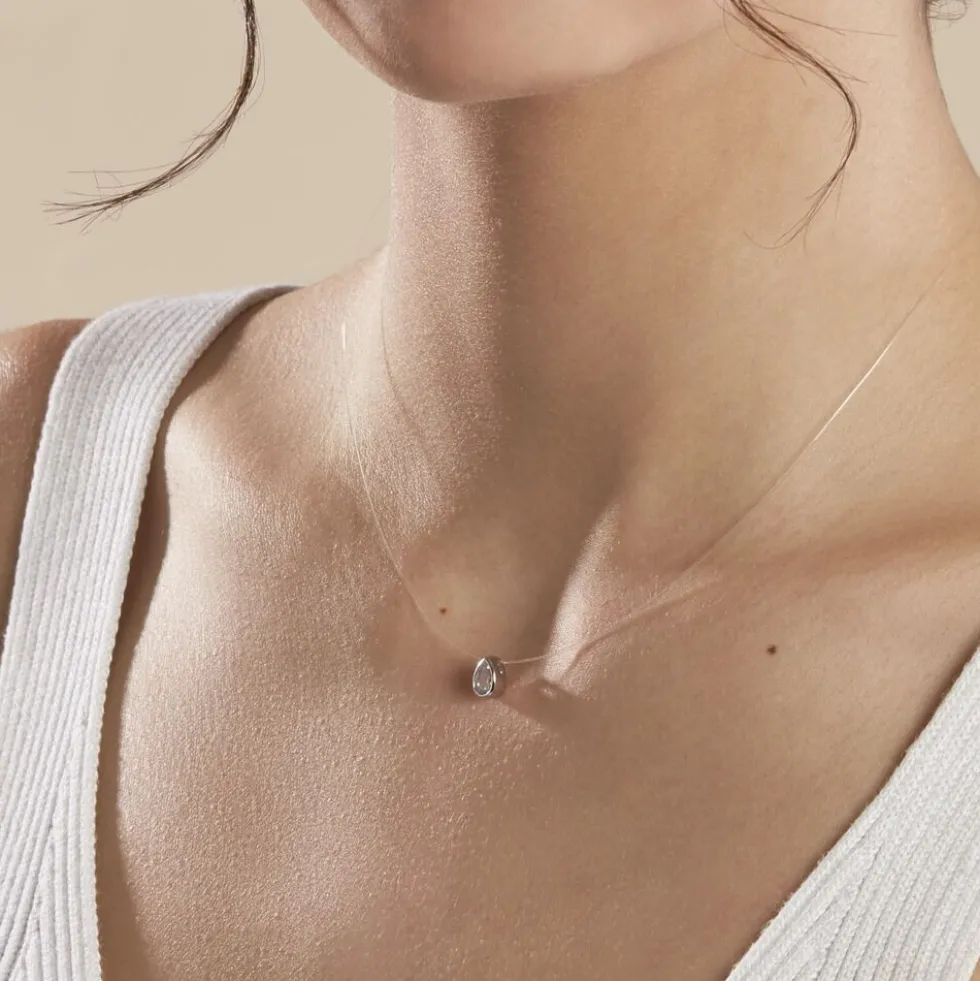 Collier Nylon Argent Blanc Oxyde