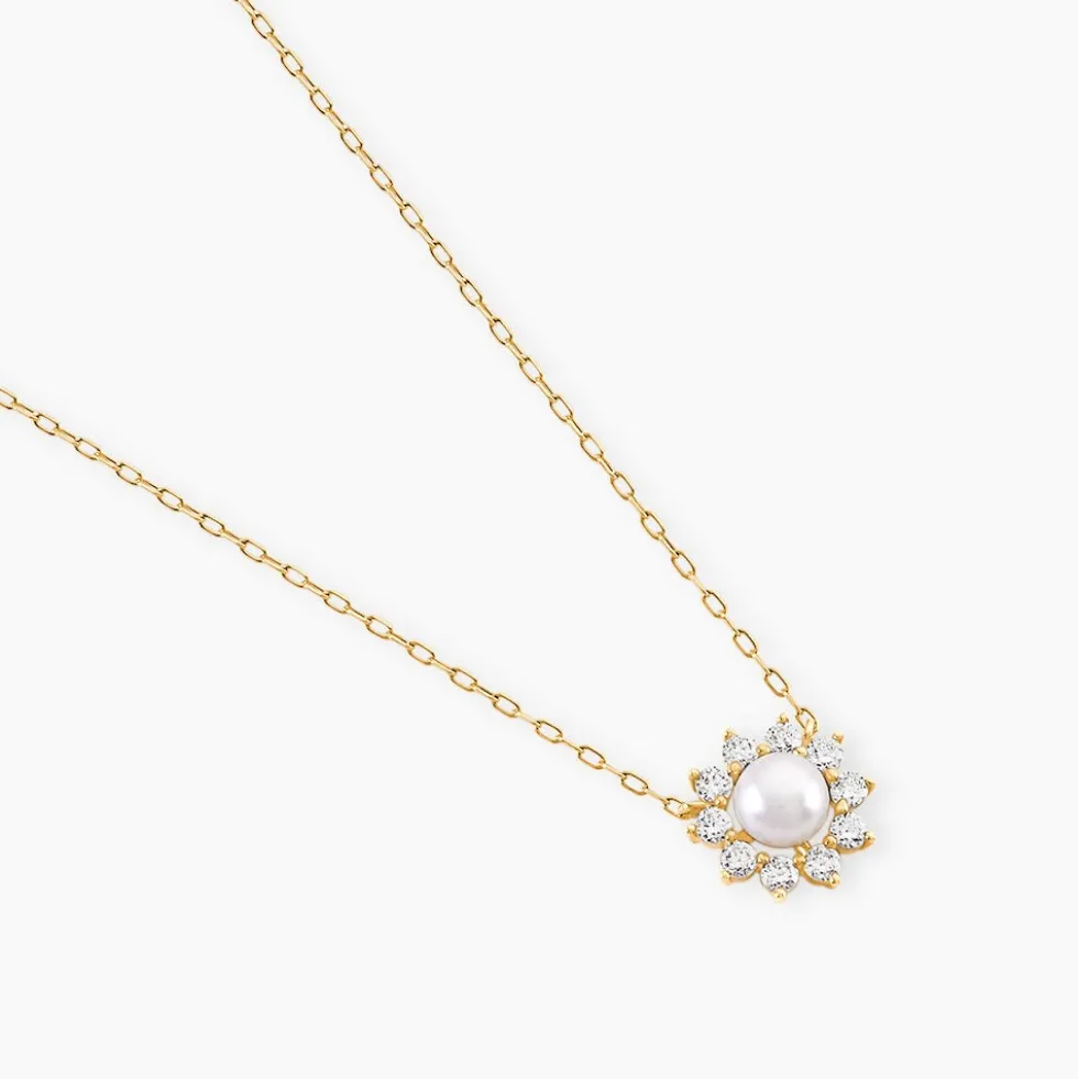 Collier Octavie Or Jaune Perle De Culture Oxyde De Zirconium