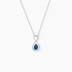 Collier Odessa Or Blanc Saphir Diamant