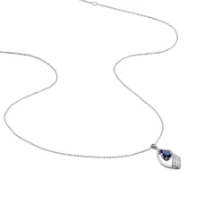 Collier Odila Or Blanc Saphir Diamant