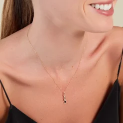 Collier Ondulations Or Jaune Saphir Diamant