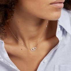 Collier Or Blanc Raoula Oxydes De Zirconium