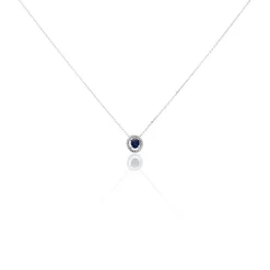 Collier Or Blanc Serenity Saphir