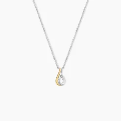 Collier Or Jaune Argent Blanc Oxyde De Zirconium