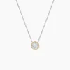 Collier Or Jaune Argent Blanc Oxyde De Zirconium