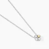Collier Or Jaune Argent Blanc Oxyde De Zirconium