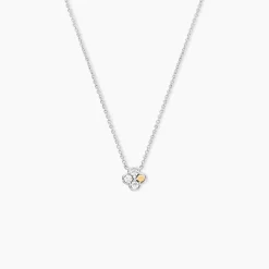 Collier Or Jaune Argent Blanc Oxyde De Zirconium