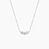 Collier Or Jaune Argent Blanc Oxyde De Zirconium