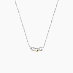 Collier Or Jaune Argent Blanc Oxyde De Zirconium